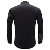 Floral Crystal Shirt BLACK/GUN SILVER